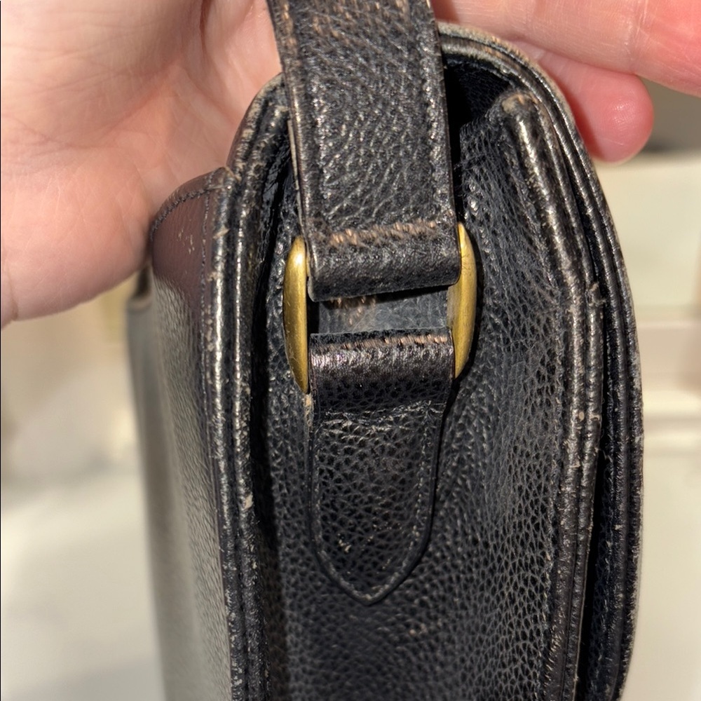 Vintage Coach black leather shoulder or cross body bag - Picture 8 of 12